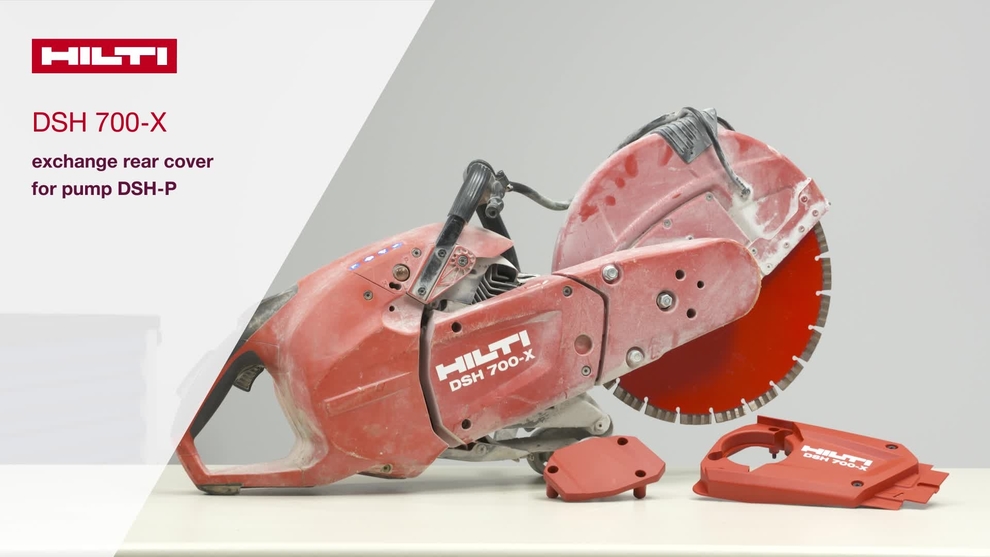 Hoe vervangt u een gesloten achterklep van een DSH 700-X/ DSH 900-X door een armklep achteraan die geschikt is voor montage van de DSH-P-pomp?