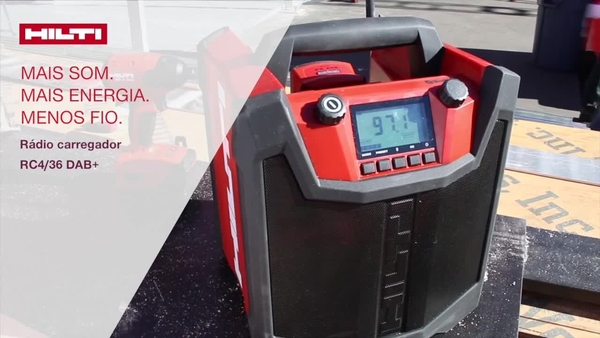 (Português)Com conectividade Bluetooth, AUX, NFC e USB, a que se junta um rádio digital incorporado, os clientes só têm de escolher as faixas favoritas que o Carregador Rádio da Hilti trata de alimentar as baterias e mantê-las também em funcionamento.