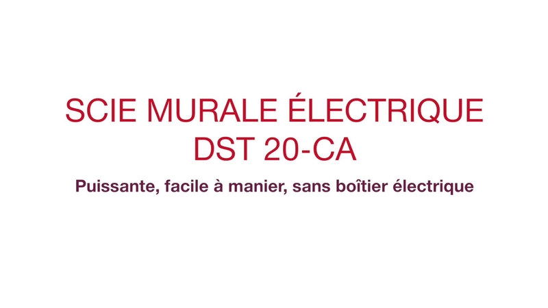 Témoignage / vidéo promotionnelle : les clients témoignent de la performance, de la légèreté et de la facilité d'utilisation de la scie murale. Pas d'e-box ni de câbles supplémentaires nécessaires.