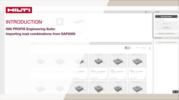  PROFIS Engineering Suite to SAP2000 introduction tutorial