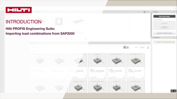  PROFIS Engineering Suite versioon SAP2000 esittely.