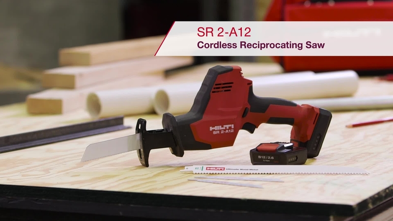 Product video of SR 2-A12 cordless sub compact reciprocating saw in English