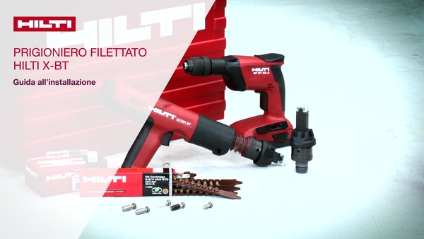 Come usare il prigioniero filettato Hilti X-BT con una guida d'installazione.