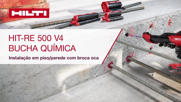 RE 500 V4 para instalação de pisos/paredes com broca oca.