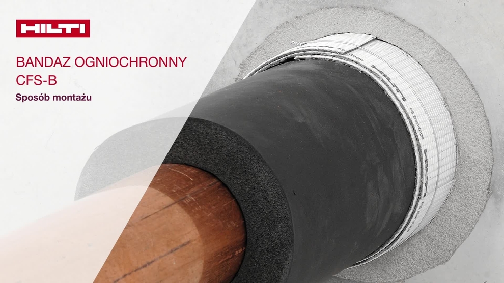 Film przedstawia przykłady prawidłowego założenia bandażu ogniochronnego Hilti CFS-B. 