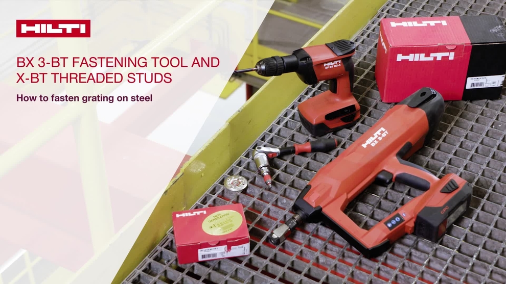 Fixar gradeamentos em aço com a BX 3-BT e a cavilha roscada X-BT