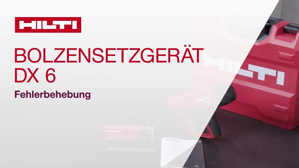 Découvrez comment dépanner le DX 6, le nouveau et le plus intelligent des cloueurs à poudre de Hilti.