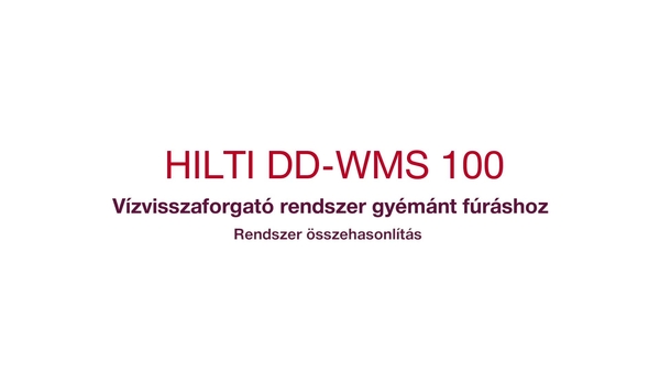 Promóciós videó a DD-WMS 100 egységgel és az anélkül végzett fúrás közötti különbség összehasonlítására.