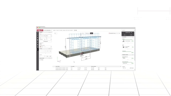 Découvrez comment Hilti PROFIS Engineering Suite s'intègre parfaitememnt avec un logiciel de calcul de structure tiers tel que Dlubal. Un onglet de favoris et un bouton d'annulation permettent des calculs d'ancrages rapides et maximisent 