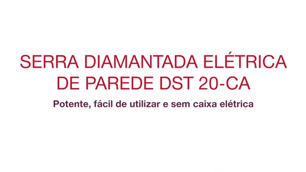 Vídeo testemunho / promocional: os clientes testemunham o desempenho, peso leve e facilidade de uso da serra de parede. Extra e-box e cabos não necessários.