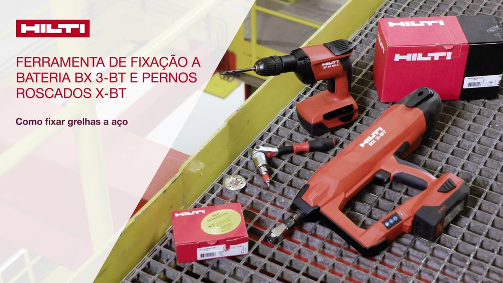 Fixar gradeamentos em aço com a BX 3-BT e a cavilha roscada X-BT. 