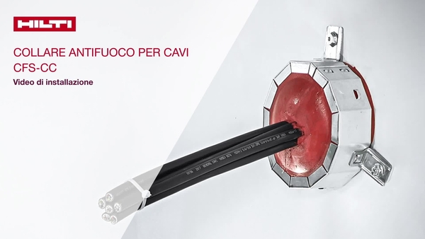Il video mostra come installare correttamente il collare antifuoco Hilti CFS-CC in conformità alle normative ETA.