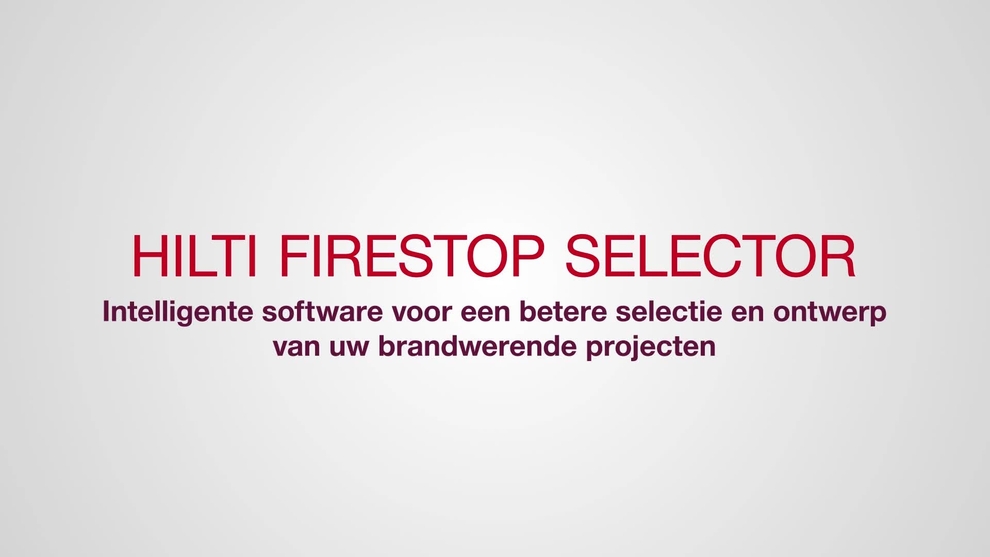 Weergave van de Firestop Selector app op een tablet