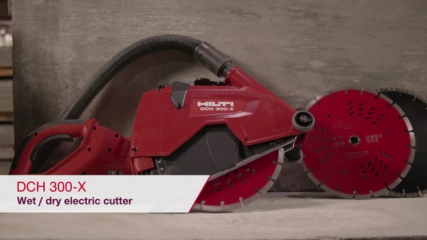 Product video of Hilti's DCH 300-X wet and dry electric cutter