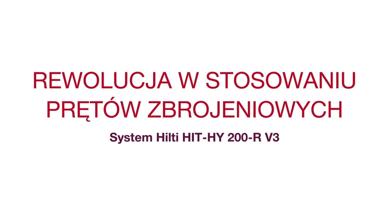Poznaj korzyści płynące z rewolucji w zbrojeniu dzięki zastosowaniu nowej zaprawy HY 200-R V3. HY 200 R V3: początek rewolucji w zbrojeniu. Docieranie do określonej grupy wykonawców.