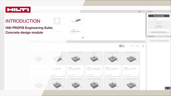 PROFIS Engineering Suite anchoring to concrete design tutorial video