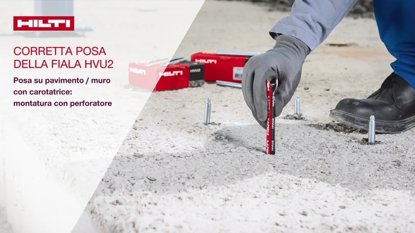 HVU2 Boden-/Wandmontage mit Diamantbohrkrone: Setzen mit Schlagbohrmaschine 