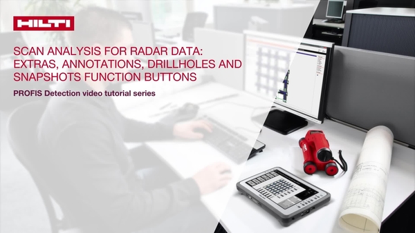 How-to tutorial video which explains the Extras, Annotations, Drillholes and Snapshots function buttons used for post-scan analysis of Radar data. 