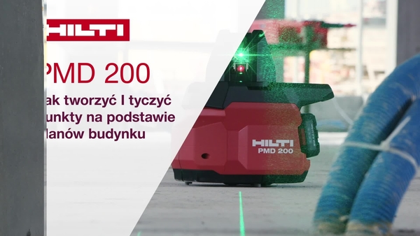 Dowiedz się, jak tworzyć i wytyczać za pomocą lasera liniowego PMD 200 punkty rozmieszczenia podane na planach sytuacyjnych.