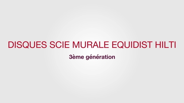 Nous vous présentons l'excellente performance de sciage des lames de scie murale Equidist de 3e génération même dans des conditions difficiles. 