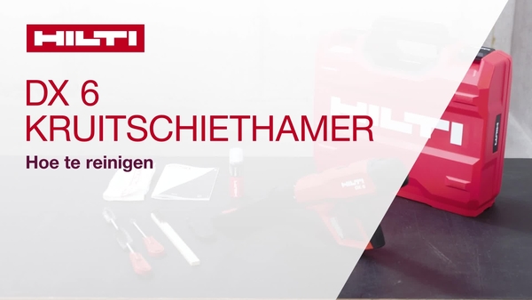 Leer hoe u de DX 6, de nieuwe intelligente kruitschiethamer van Hilti, kunt reinigen