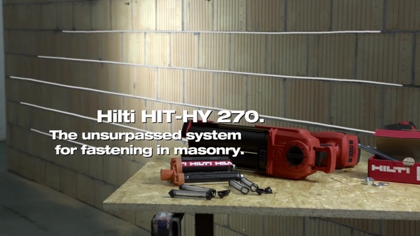 HIT-HY 270 – fastening in masonry with the HDE dispenser.