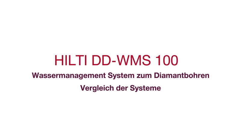 Kontinuierliche Wasserzufuhr und eine saubere Baustelle, auch bei BohrarbeitenDiamantbohren wie nie zuvor mit dem Wassermanagementsystem DD-WMS 100