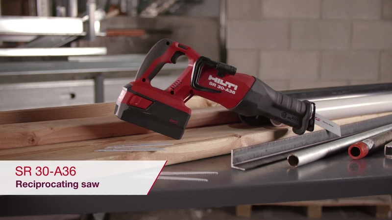 Product video of Hilti's SR 30-A36 reciprocating saw in English