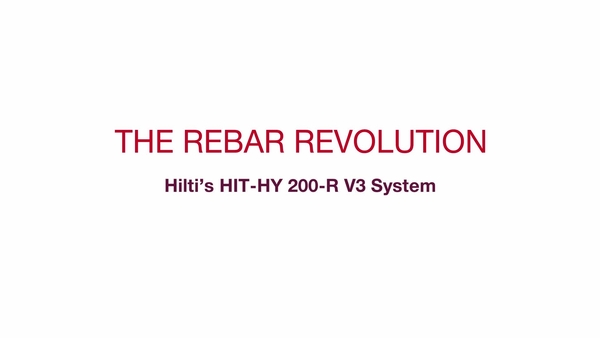 Aprenda os benefícios da revolução de vergalhões com a nova argamassa HY 200-R V3. HY 200 R V3: o início da revolução de vergalhões. Direcionar empreiteiras.