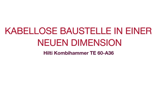 Lernen Sie den weltweit ersten SDS-MAX Kombihammer mit 36 V kennen und erfahren Si, was unsere Kunden dazu meinen