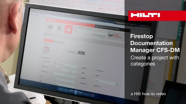 Firestop Documentation Manager CFS-DM - Luo projekti kategorioilla.