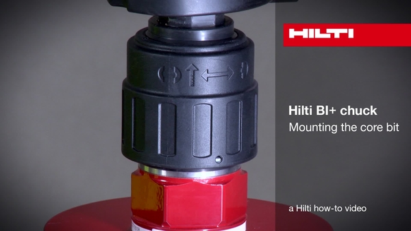 Hilti BI+ -istukka - Porakruunun asennus