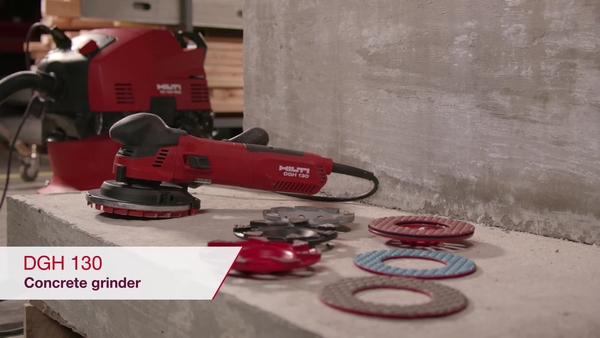 Product video of Hilti's DGH 130 concrete grinder in English