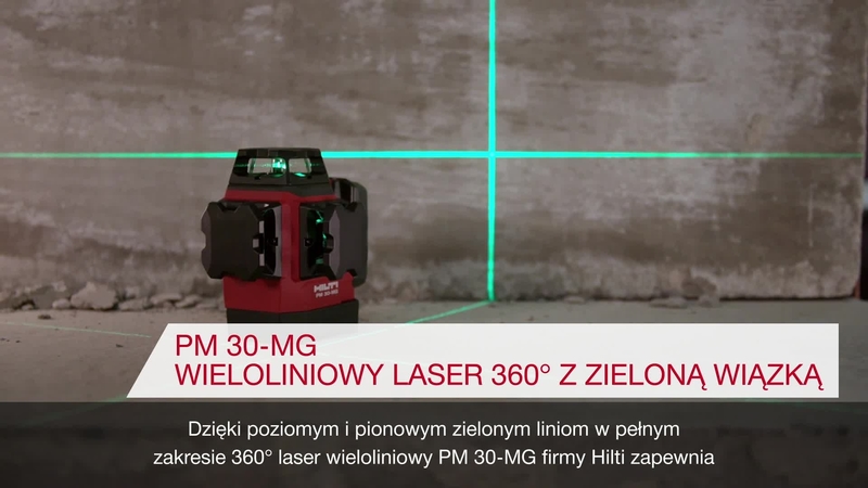 Film promocyjny prezentujący główne cechy lasera wieloliniowego z zieloną wiązką PM 30-MG.