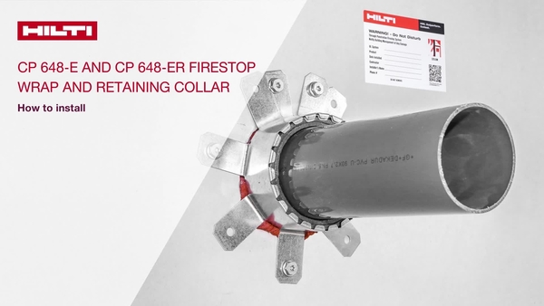 This video shows you how to properly install the Hilti CP 648-E and CP 648-ER firestop wrap according to UL approval.