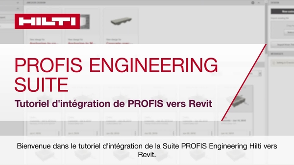 Tutoriel d'introduction de PROFIS Engineering Suite à Revit.