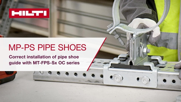 How to use the Hilti MT-FPS-Sx OC Series, the new adjustable line guide connectors for MT-System in combination with MP-PS pipe shoes