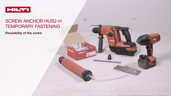 Watch how to install Hilti screw anchors for temporary fastening