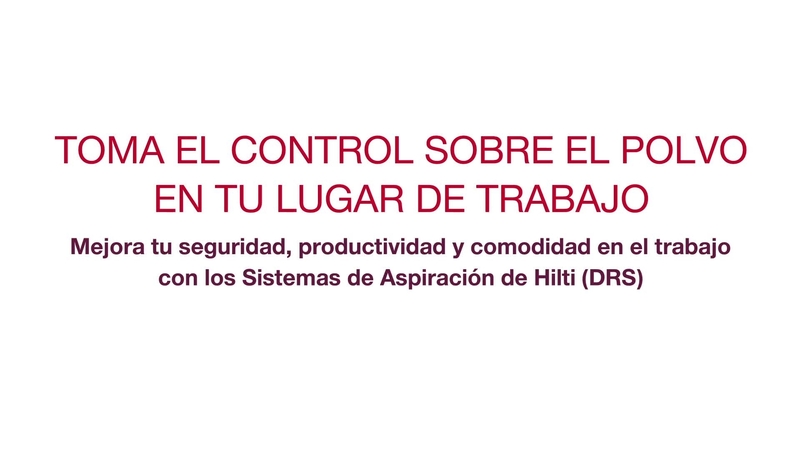 Descripción general de la cartera de soluciones de eliminación del polvo de Hilti, incluidos insertos, herramientas y aspiradoras. El vídeo explica las mejoras de comodidad de trabajo, seguridad y productividad.