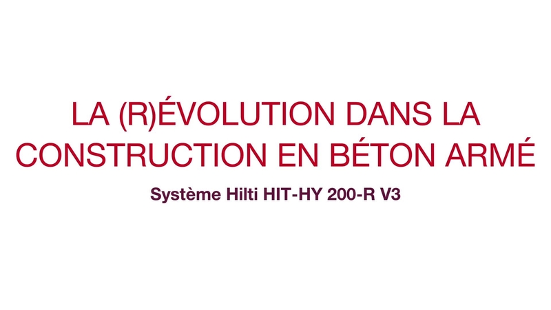 Découvrez les avantages révolutionnaires des fers d'armature avec le nouveau mortier HY 200-R V3. HY 200 R v3 : la révolution des fers d'armature commence. Cibler les entrepreneurs.