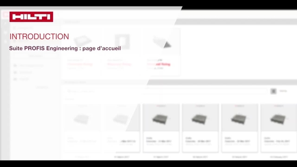 Découvrez les fonctionnalités de Hilti PROFIS Engineering et comment gérer vos projets, fichiers de conception et paramètres de programme 