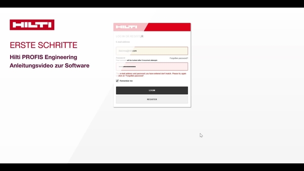 Anleitungsvideo: Erfahren Sie mehr über die Funktionen von Hilti PROFIS Engineering und wie Sie Ihre Projekte, bemessungsdateien und Programmeinstellungen verwalten können 