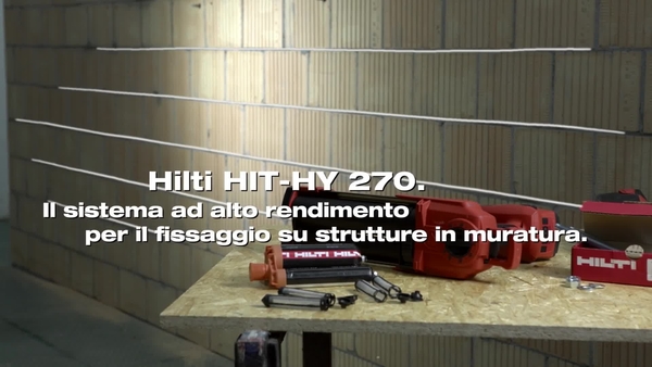 HIT-HY 270 - Fissaggio nella muratura con erogatore HDE.