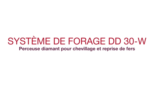 Vidéo promotionnelle : système de forage diamant unique pour les fers d'armature et les chevilles (E2 français)