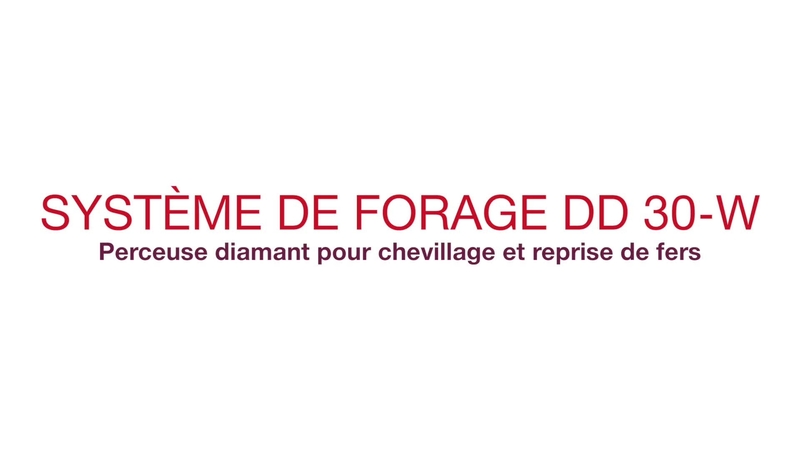 Vidéo promotionnelle : système de forage diamant unique pour les fers d'armature et les chevilles (E2 français)