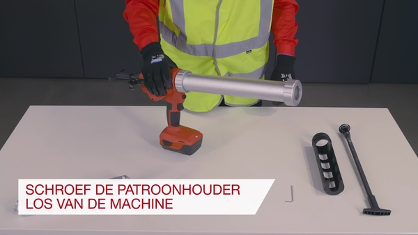 Cartridgehouder van de CD 4-A22 elektrische mortelspuit vervangen