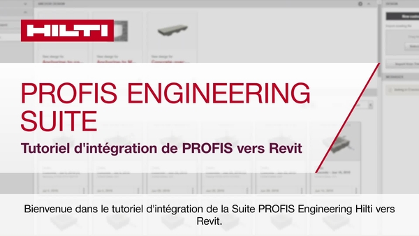Tutorial voor introductie van Revit van PROFIS Engineering Suite.