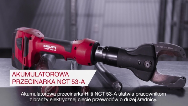NCT 53-A umożliwia łatwe cięcie kabli AlCu jedną ręką.