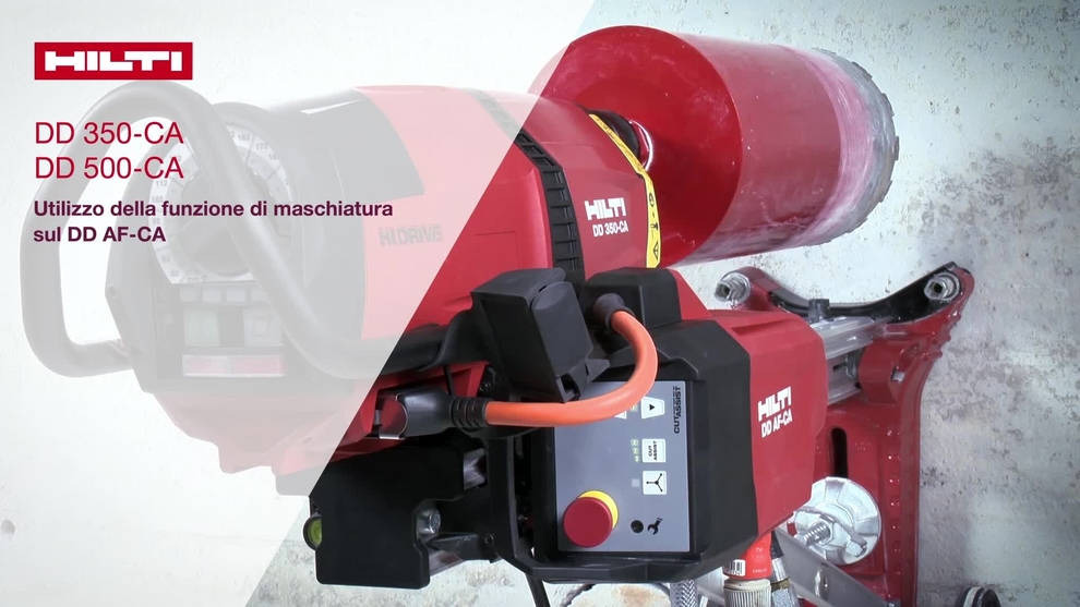 Anwendungsanleitung für die Anbohrfunktion des Automatischen Vorschubs DD AF-CA von Hilti zum Bohren kleiner oder großer Durchmesser mit dem Kernbohrsystem DD 350-CA oder DD 500-CA