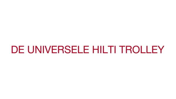 Maak kennis met de universele Hilti-trolley met een maximale belasting van 150 kg, 3 lagen en compatibiliteit met Sortimo 